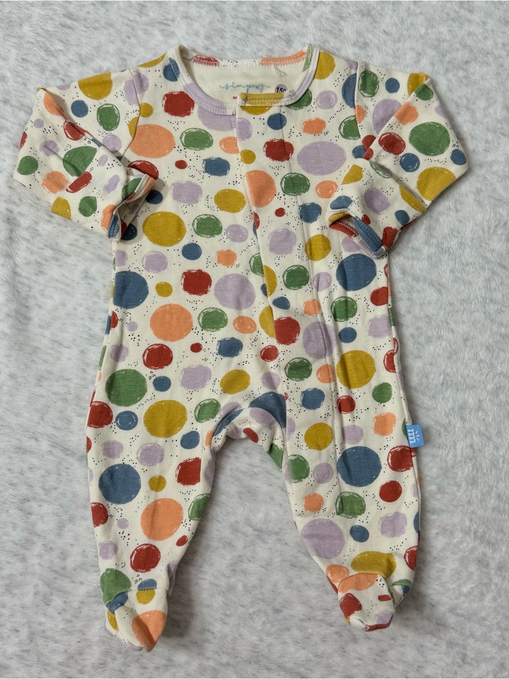 Simply Magnetic Me Colorful Polka Dot Footie Sleeper Newborn Baby Cotton Neutral